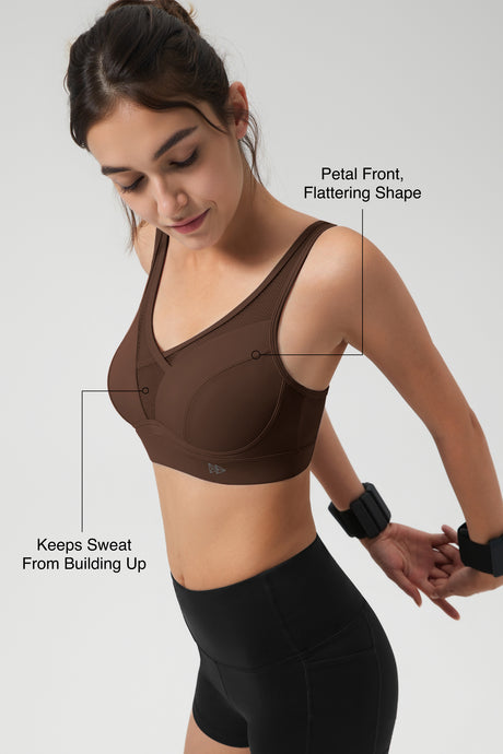 Sport-BH mit verstellbarem Mesh-Einsatz im Petal-Stil | Sport-BH für Damen mit mittlerem Halt