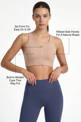 Echo™ Zip Front Air Flow Mesh Full Coverage High Support Sports Bra | Women's High Support Sports Bra