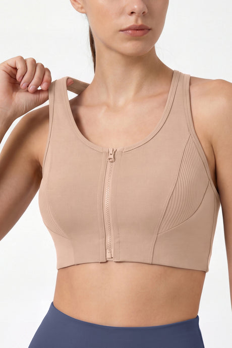 Echo™ Zip Front Air Flow Mesh Full Coverage High Support Sports Bra | Women's High Support Sports Bra