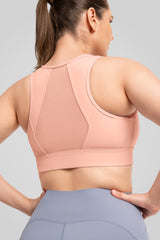Reggiseno da corsa imbottito con cerniera frontale in rete Jacquard Echo | Reggiseno sportivo ad alto sostegno da donna