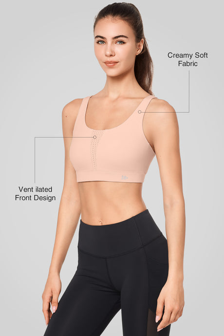 Reggiseno da corsa in tessuto ultra morbido con spalline regolabili | Reggiseno sportivo ad alto sostegno da donna