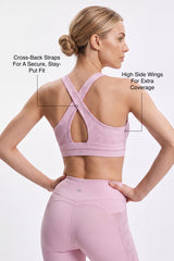 Anywhere™ Cross-Back Texture Mesh Light Support Sports Bra | Women's Light Support Sports Bra Best For Yoga, HIIT