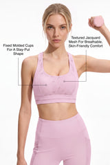 Anywhere™ Cross-Back Texture Mesh Light Support Sports Bra | Women's Light Support Sports Bra Best For Yoga, HIIT