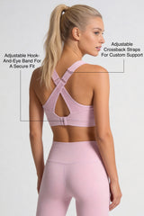 Power™ Adjustable Crossback Straps for Custom Support | High-Impact Bounce Control Without Flattening for Running, HIIT & Training