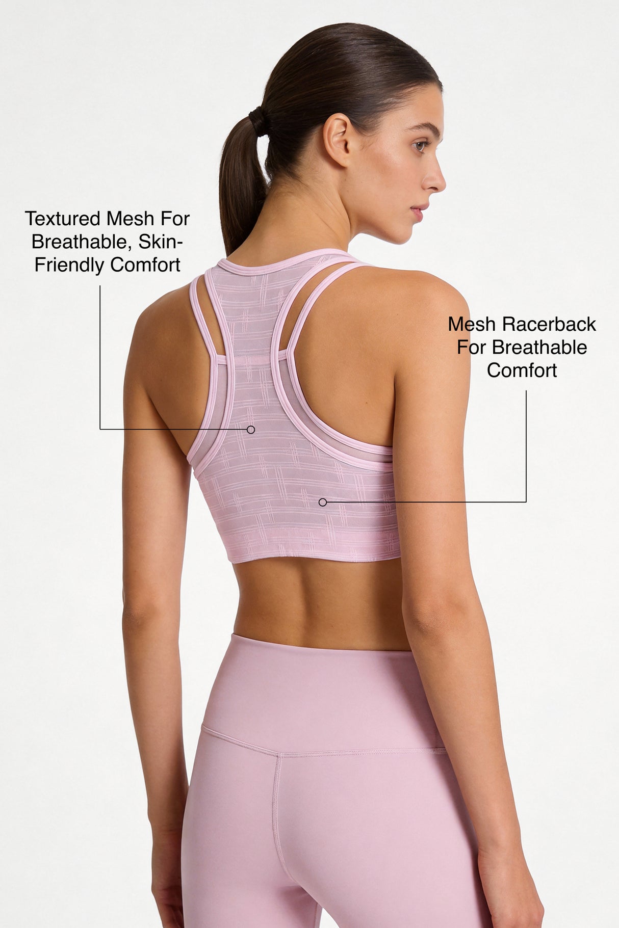 Power™ Front-Zip Jacquard Mesh Racerback Sports Bra | High-Impact Support for Running, HIIT & Training