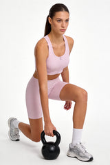 Power™ Front-Zip Jacquard Mesh Racerback Sports Bra | High-Impact Support for Running, HIIT & Training