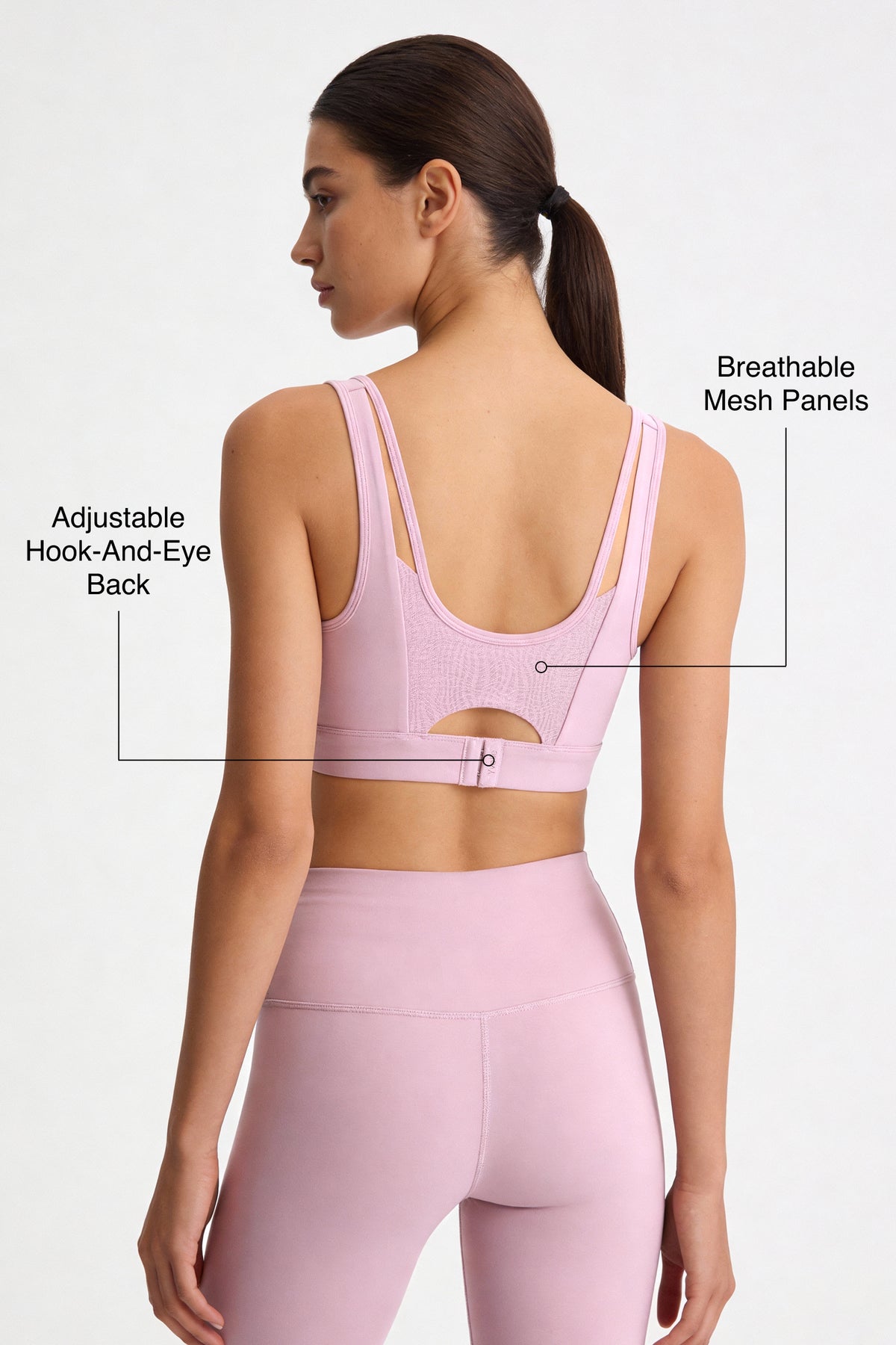 Power™ V Neck Breathable Mesh Hook Sports Bra | High-Impact Bounce Control Without Flattening for Running, HIIT & Training