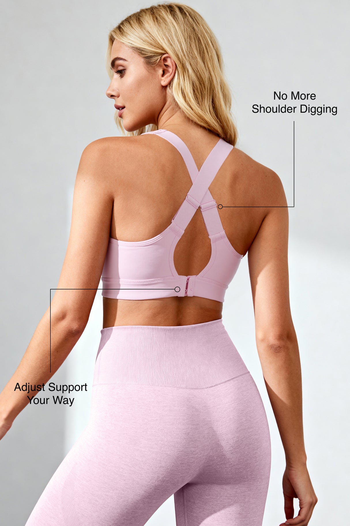 Power High Support Sports Bra With Adjustable Strap – Bounce Control, Sweat-Wicking, No Dig | High-Impact Support Best For Running, HIIT & Training