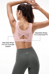 Power™ Breathable Cut Out Mesh With Adjustable Hook Sports Bra | High Support Bra With Adjustable Bounce-Control Support for Running, HIIT & Training