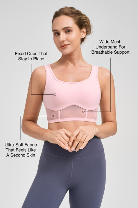 Anywhere™ Breathable Light-Support Yoga Bra with Sewn-In Pads | Women's Light Support Sports Bra