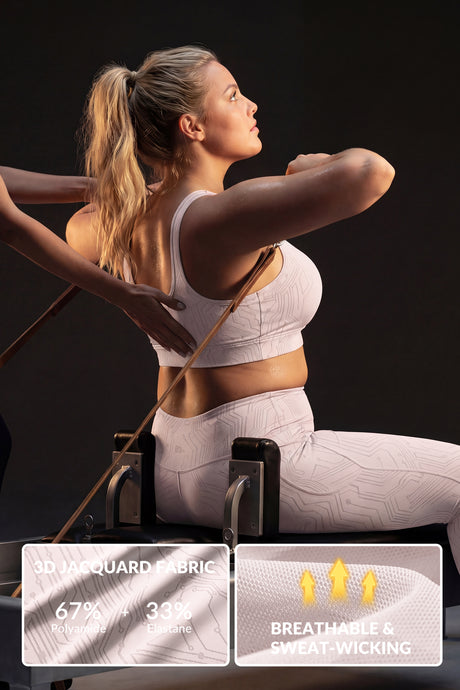 Sujetador deportivo de running con estampado de rayas y cremallera frontal Power Zip | Sujetador deportivo de alta sujeción para mujer