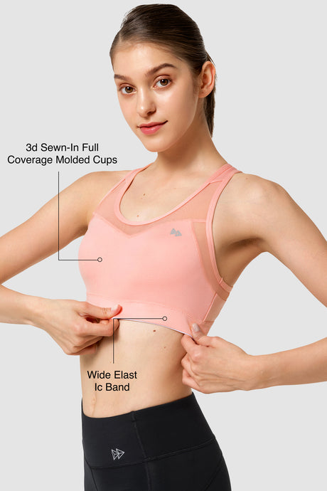 Reggiseno da corsa imbottito in rete con schienale incrociato Shift | Reggiseno sportivo ad alto sostegno da donna
