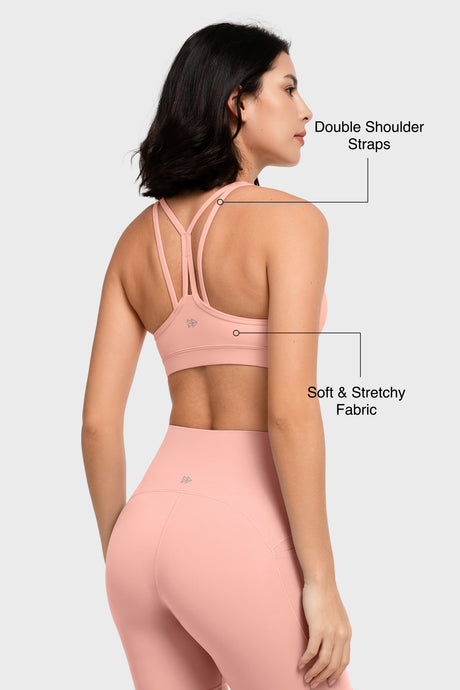 Shift™ Scoop Neckline Double Straps Padded Yoga Bra | Women's Light Support Sports Bra