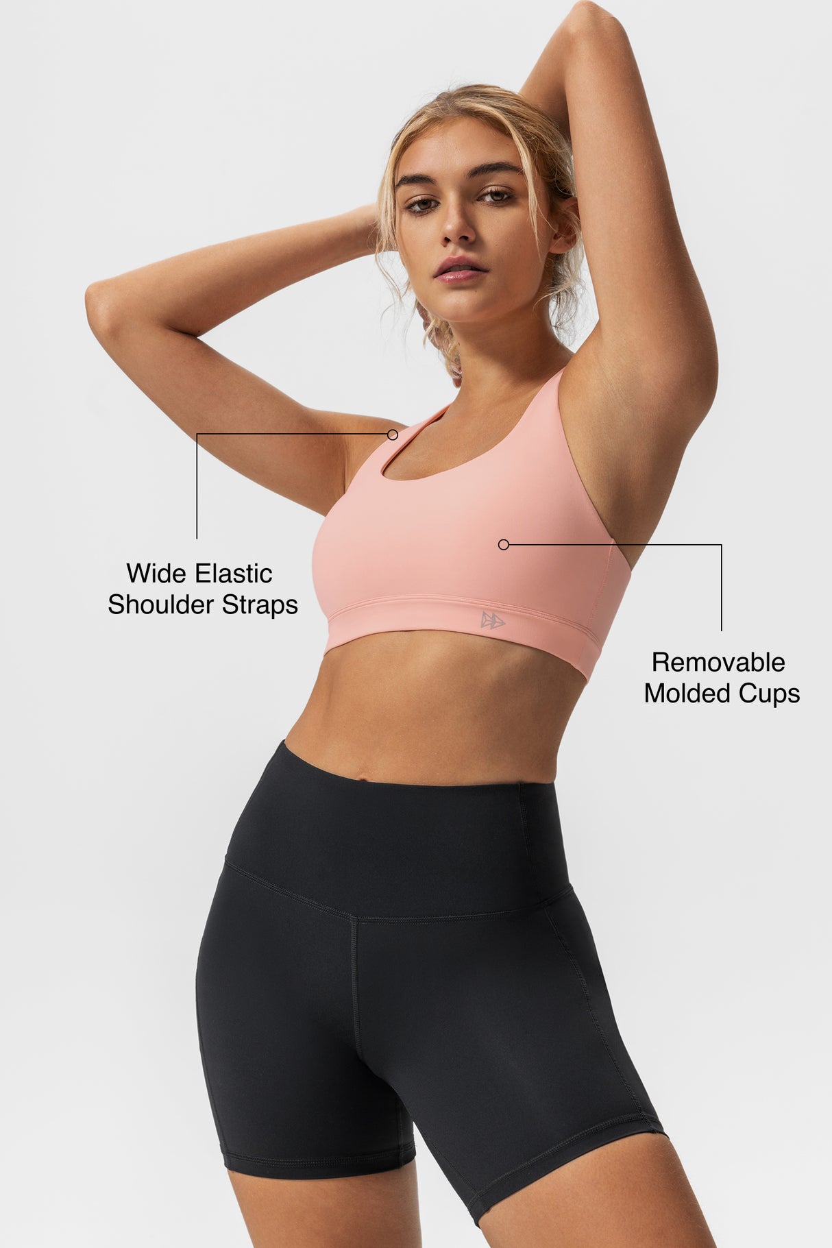 Reggiseno yoga imbottito con scollo a barchetta e schiena incrociata | Reggiseno sportivo con supporto leggero da donna