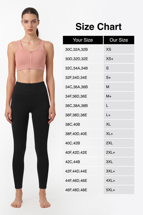 Power™ Breathable Zip Front Fixed Cups High Impact Bra | Women's High Support Sports Bra
