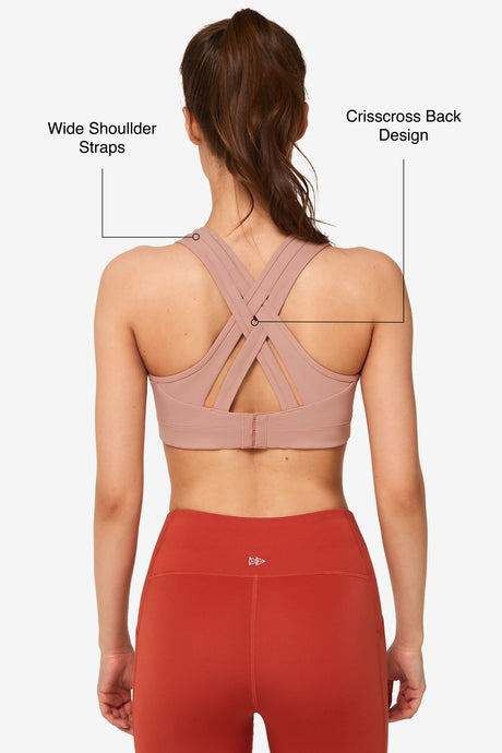 Reggiseno da corsa imbottito Power Cross Back | Reggiseno sportivo ad alto sostegno da donna