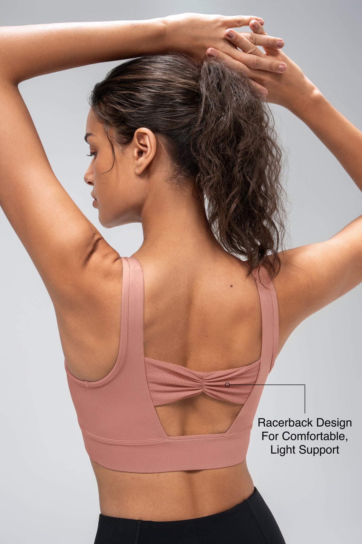 Anywhere™ Removable Cups V-Neck Soft Light Support Bra | Women's Light Support Sports Bra Best For Yoga, HIIT