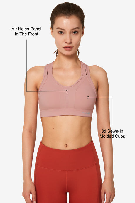 Reggiseno da corsa imbottito Power Cross Back | Reggiseno sportivo ad alto sostegno da donna