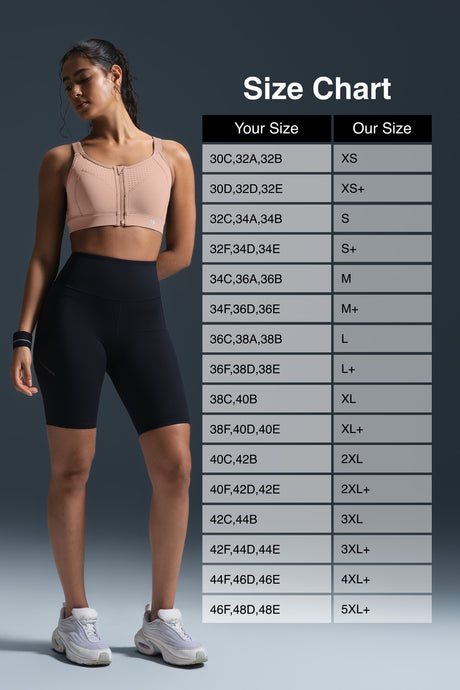 Reggiseno da corsa imbottito con spalline regolabili Power Zip | Reggiseno sportivo ad alto sostegno da donna