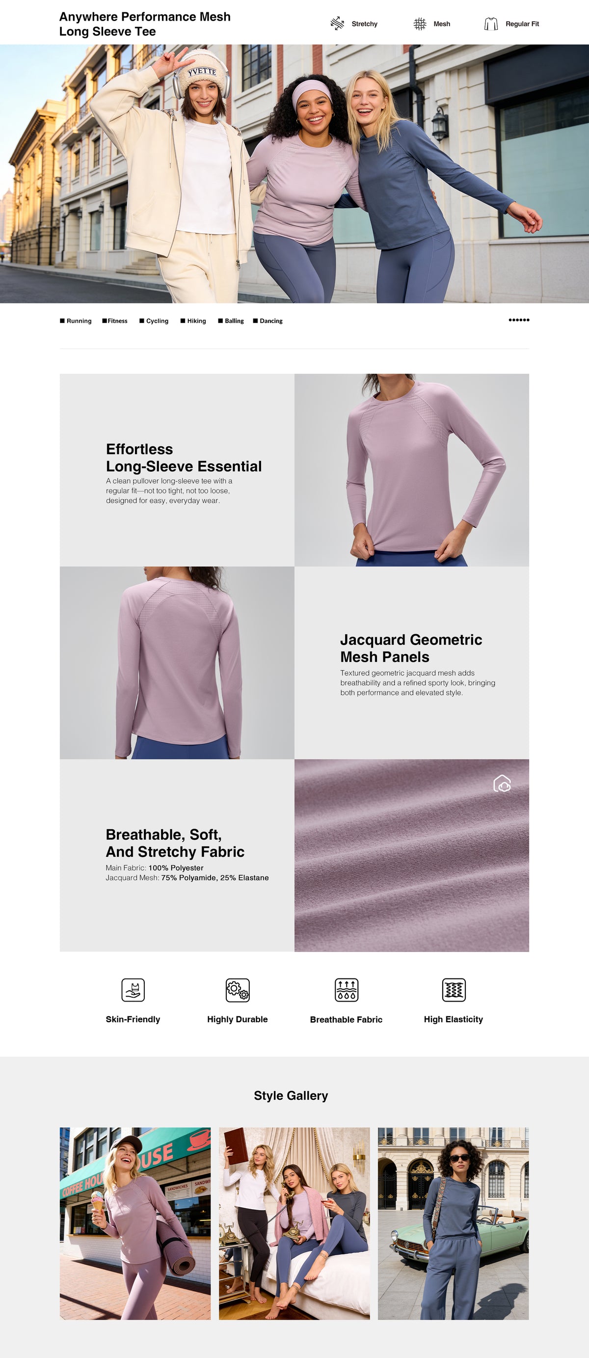 Anywhere™ Performance Mesh Long Sleeve T-shirt | Women's Long Sleeve T-shirt