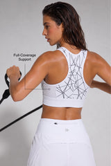 Power™ Zip-Front Mesh Racerback Sports Bra | High Support Best For Running, HIIT & Training