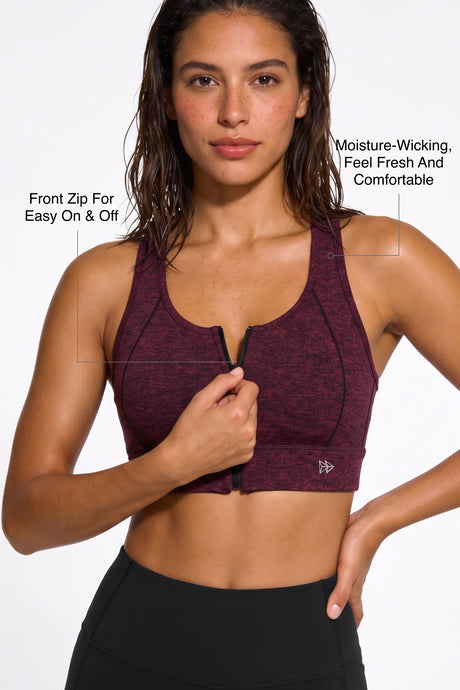 Power™ Zip-Front Mesh Racerback Sports Bra | High Support Best For Running, HIIT & Training - image 83