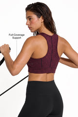 Power™ Zip-Front Mesh Racerback Sports Bra | High Support Best For Running, HIIT & Training
