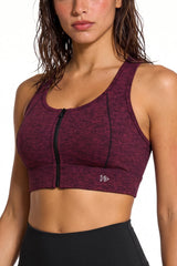 Power™ Zip-Front Mesh Racerback Sports Bra | High Support Best For Running, HIIT & Training