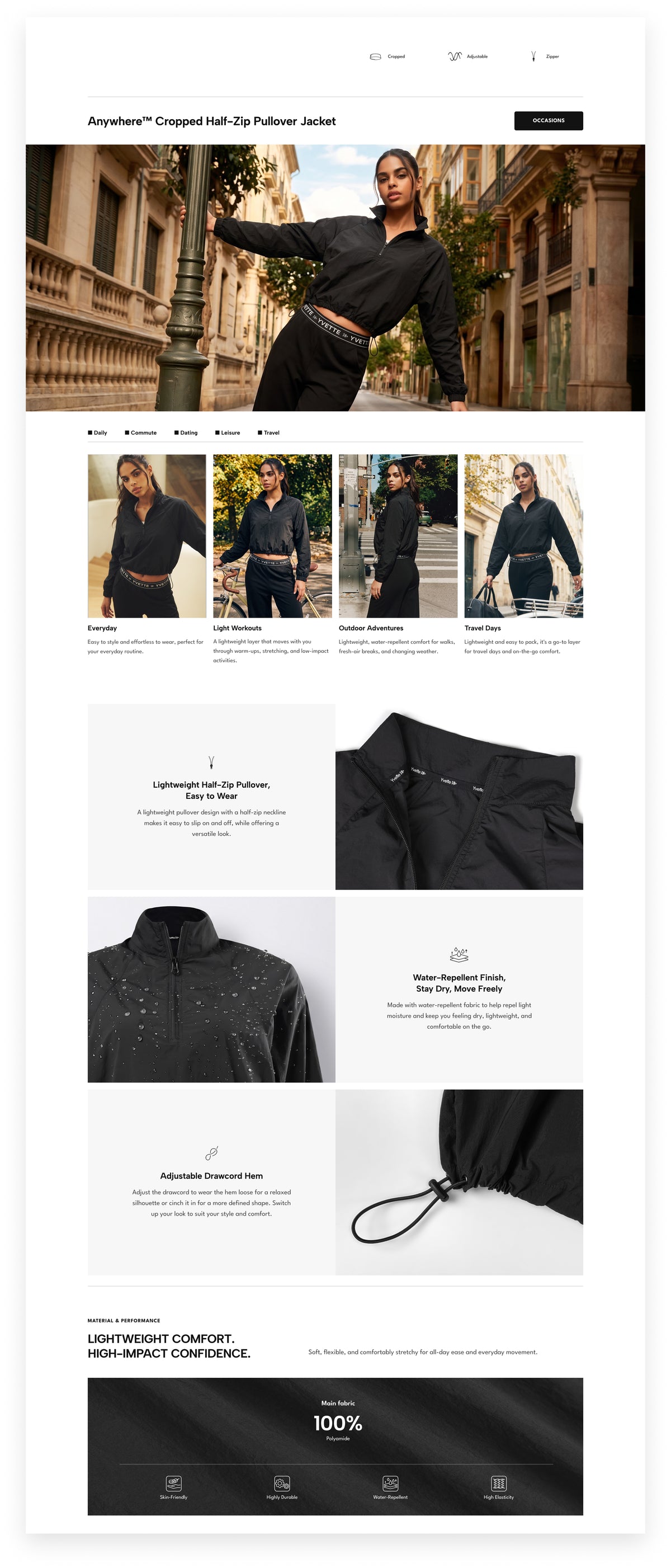 Anywhere™ Cropped Half-Zip Pullover Jacket | Women's Jackets