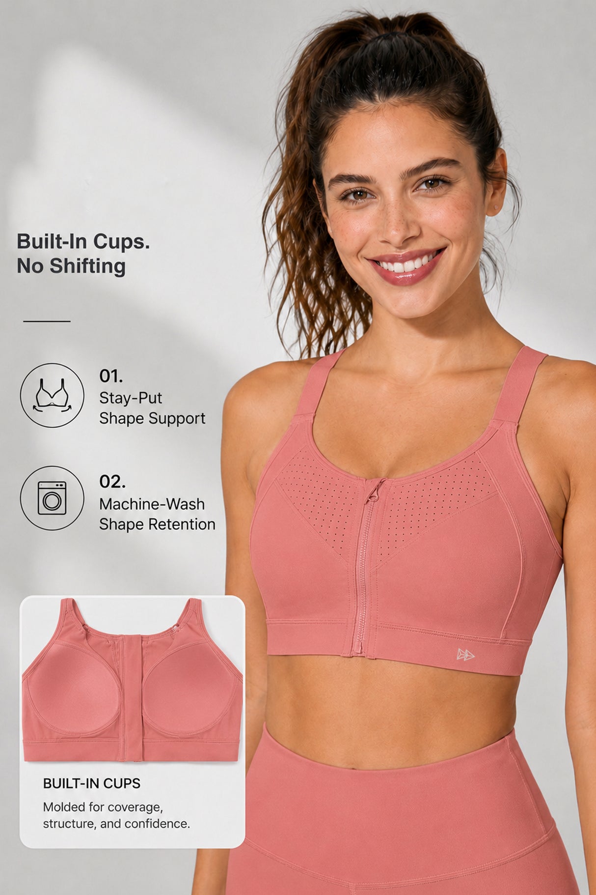 Power™  Soft Adjustable High-Support Mesh Running Bra | Women's High Support Sports Bra