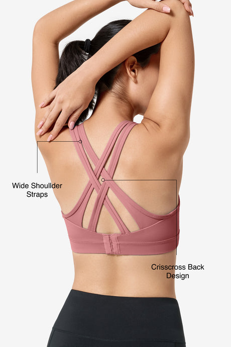 Power™ Cross Back Padded Running Bra | Women's High Support Sports Bra
