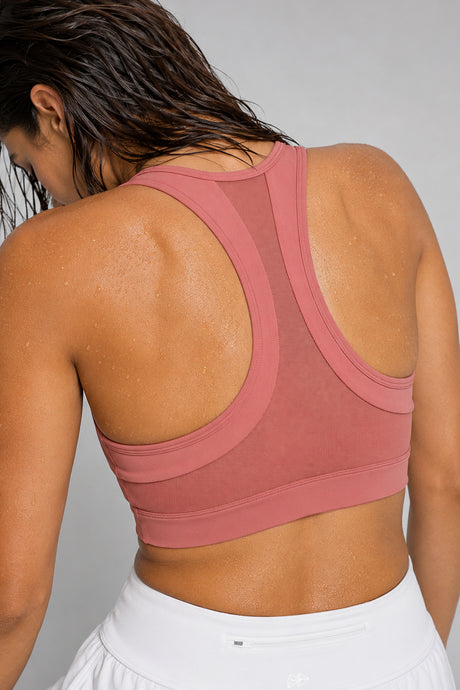 Enfold Gepolsterter Lauf-BH mit Reißverschluss vorne und Racerback aus Mesh | Sport-BH mit starkem Halt für Damen