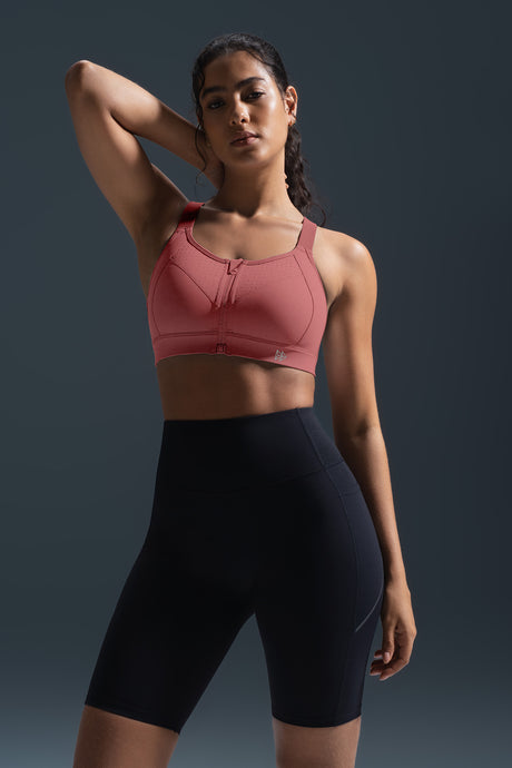 Reggiseno da corsa imbottito con spalline regolabili Power Zip | Reggiseno sportivo ad alto sostegno da donna