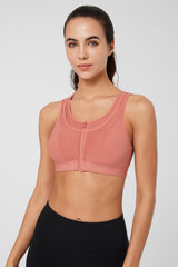 Reggiseno da corsa imbottito Enfold Zip Mesh Racerback | Reggiseno sportivo ad alto sostegno da donna