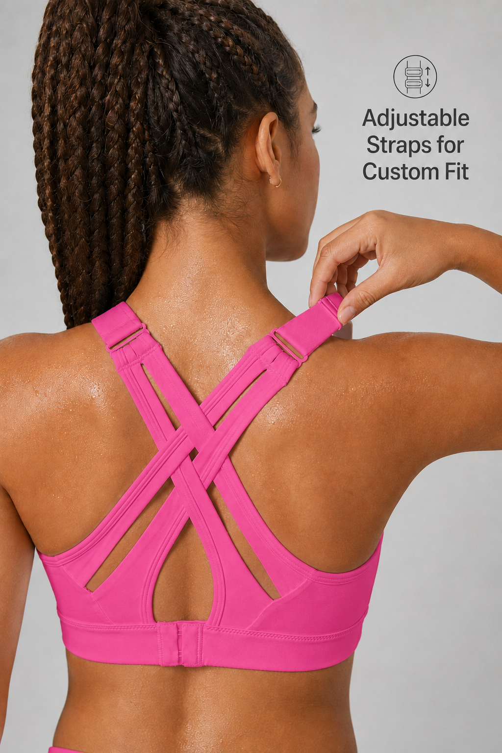 Power™ Adjustable Crisscross Padded Running Bra | Women's High Support Sports Bra