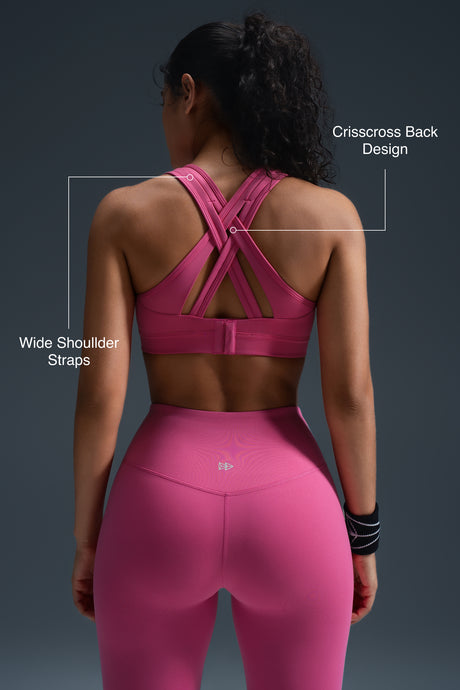 Reggiseno da corsa imbottito Power Cross Back | Reggiseno sportivo ad alto sostegno da donna