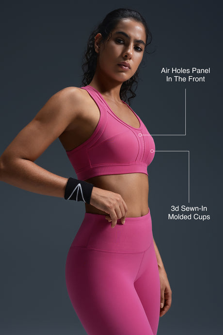 Reggiseno da corsa imbottito Power Cross Back | Reggiseno sportivo ad alto sostegno da donna
