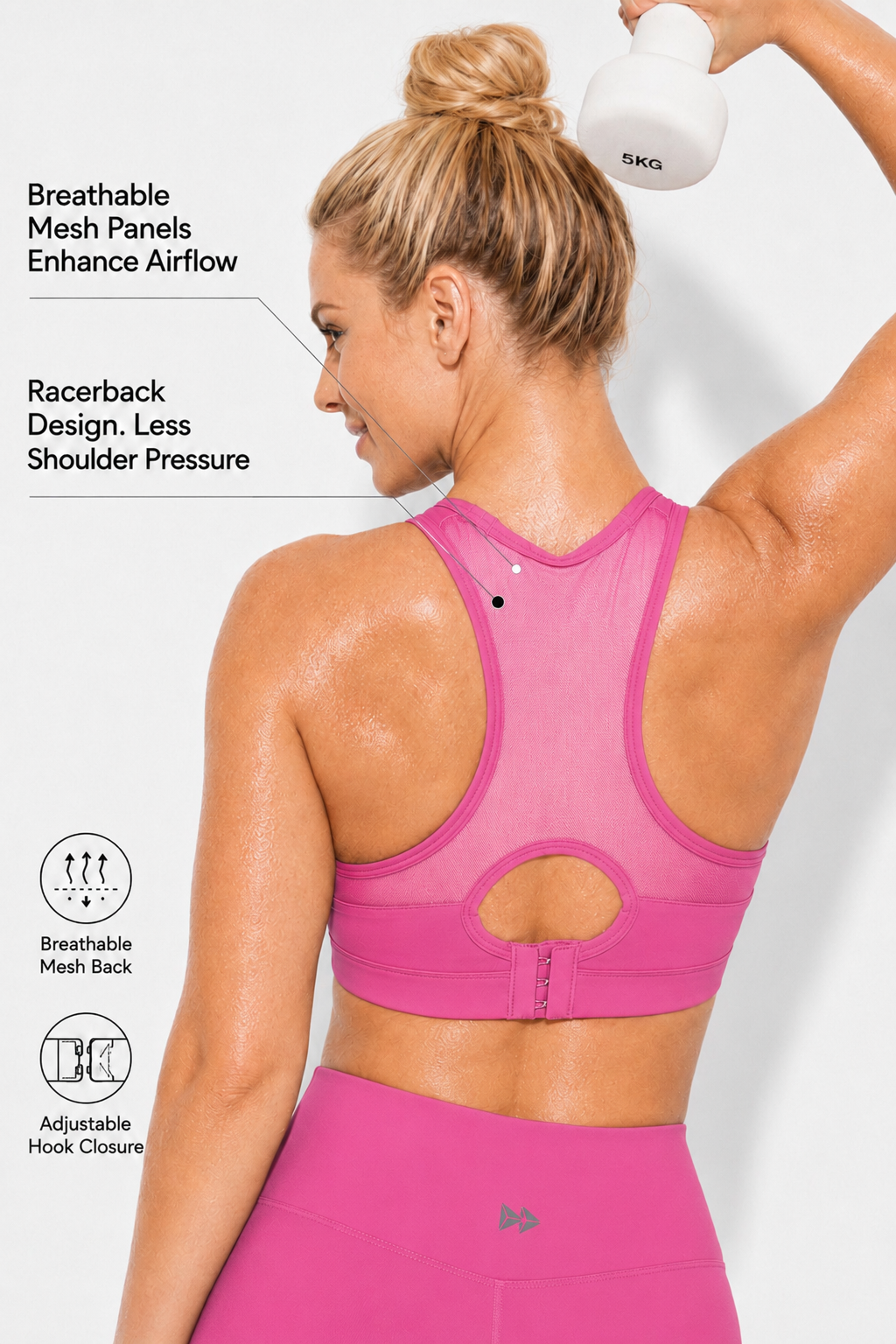 Shift™ Racerback Breathable Full-Coverage Running Bra | Women's High Support Sports Bra