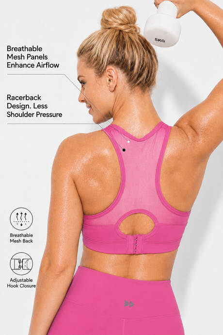 Shift™ Racerback Breathable Full-Coverage Running Bra | Women's High Support Sports Bra