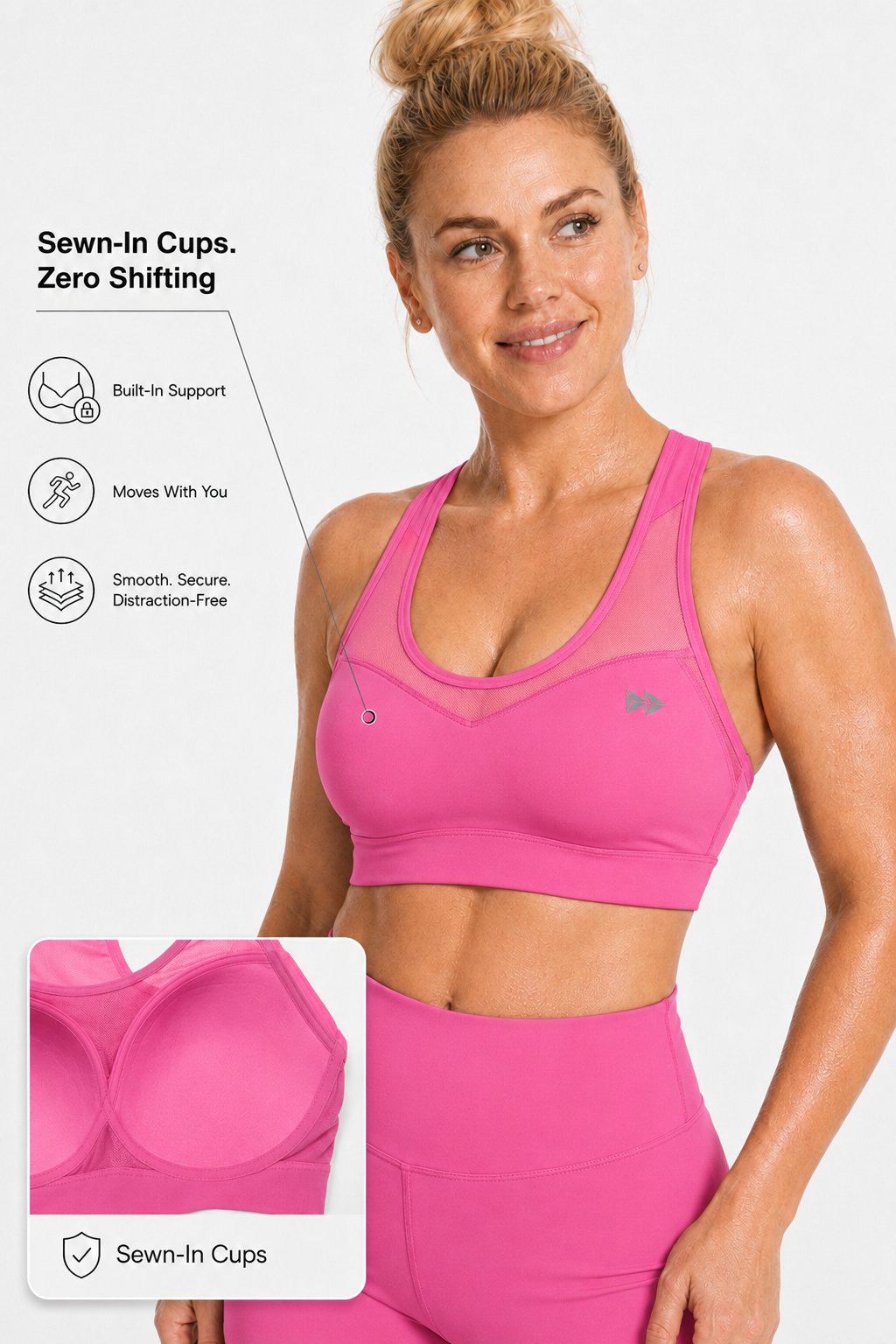 Shift™ Racerback Breathable Full-Coverage Running Bra | Women's High Support Sports Bra