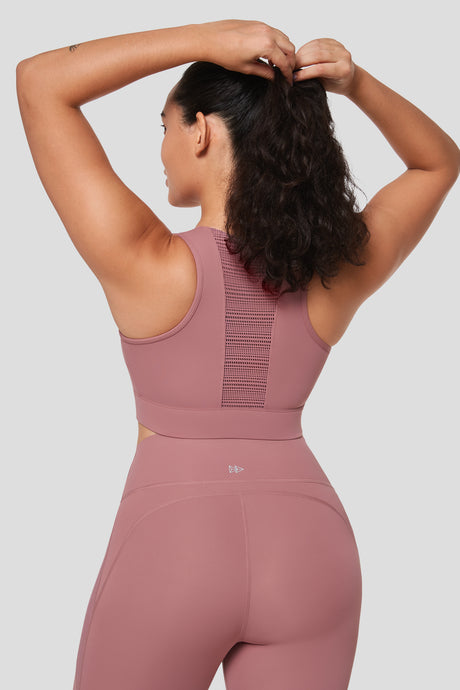 Echo™ Zipper Mesh Racerback Padded Running Bra | Women's High Support Sports Bra
