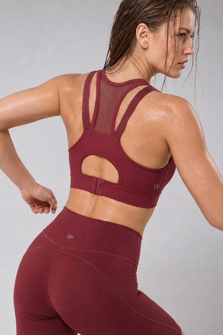 Power™ Zip Front Breathable Full-Coverage Running Bra | Women's High Support Sports Bra