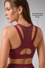 Power™ Zip Front Breathable Full-Coverage Running Bra | Women's High Support Sports Bra