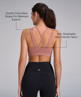 Anywhere Cross-back Soft Fixed Cups Yoga Bra | Women's Light Support Sports Bra Best For Yoga, HIIT