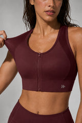 Enfold™ Zip-Front Mesh Racerback High-Support Sports Bra | Women's High Support Sports Bra