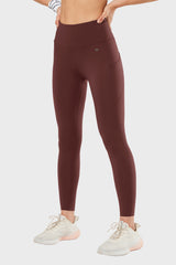 High Waist Sculpt™ing Fitness Gym Leggings 28 Inch | Women's High Support Leggings 15G Coral Red