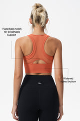 Reggiseno yoga imbottito lungo in rete con scollo a V profondo Echo | Reggiseno sportivo leggero da donna
