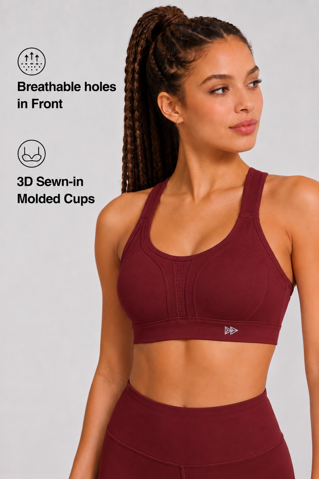 Power™ Adjustable Crisscross Padded Running Bra | Women's High Support Sports Bra