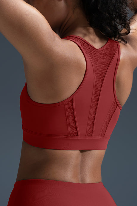 Enfold Zip Mesh Vadderad Löpar-BH | Sport-BH med Högt Stöd för Damer