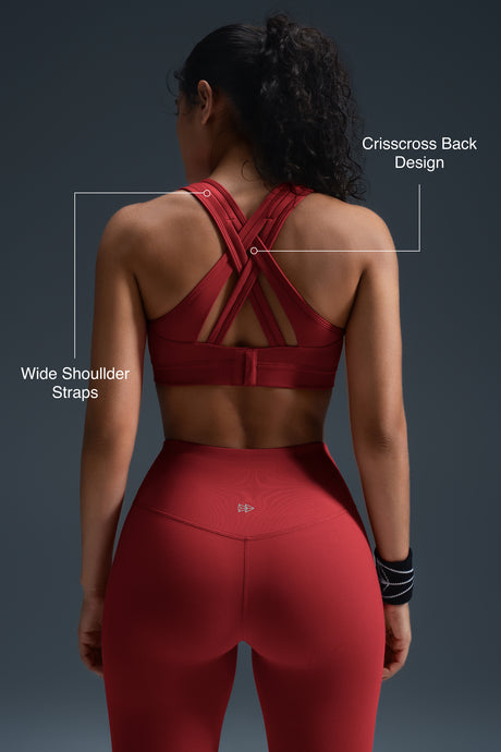 Reggiseno da corsa imbottito Power Cross Back | Reggiseno sportivo ad alto sostegno da donna